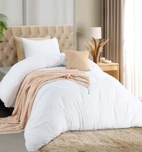 Utopia Bedding Duvet Cover Set with Pillowcases - 2 Piece Duvet Cover Set with Zipper - 1 Duvet Cover with 1 Pillowcase - Soft Brushed Microfiber (Double/XL Double, White)