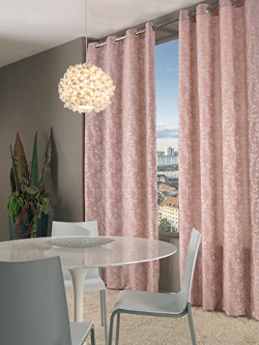 Home Collection Bali Curtain with Rings, Polyester, bordeaux, 280 x 140 x 280 cm