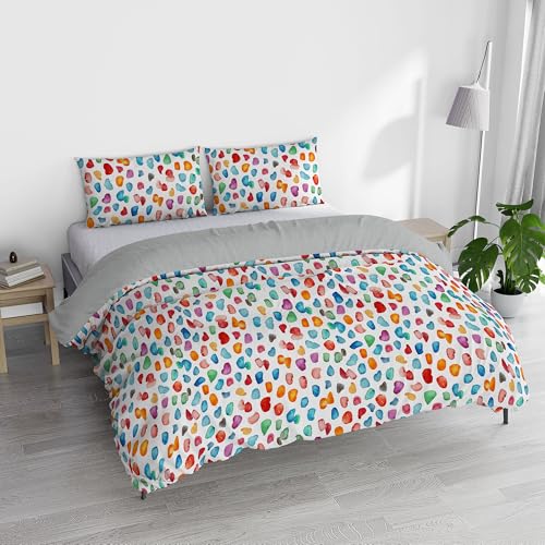 Italian Bed Linen Watercolor Duvet Cover Set with Digital Print, Double, WT 01