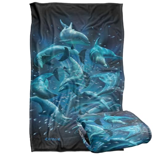Jq Licensing - Royce Mcclure Dolphin Twister Dark Water Silky Touch Super Soft Throw Blanket 91 x 147 Cm