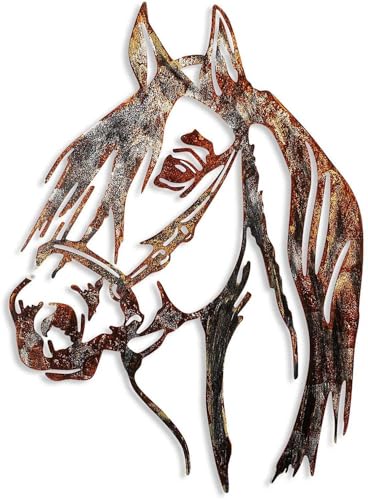 Hand-Painted Decorative Metal Wall Accessory, 38 x 53 cm, 100% Metal, 1.5 mm Thick, Unique Colour Variations, Perfect for Home Decor