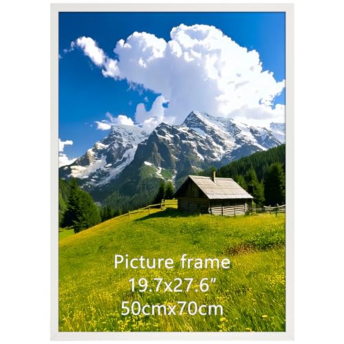 Ditwis 50x70cm Picture Frame White, Aluminium Photo Frame for Posters and Photos, Large Frame for Living Room, Office, Gallery Wall Mount Display