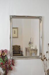 FRAMES BY POST Ornate Silver Mirror Antique Design Over Mantle 3FT10 X 3FT