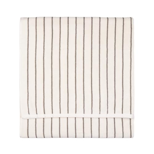 Yard furn Hebden Narrow Stripe XL Bath Sheet – Ultra Soft 100% Cotton Striped Luxury Bathroom Towel (Mole – 100x180cm)
