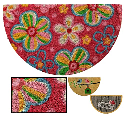 LucaHome Natural Coconut Doormat, 40 x 70 cm, Non-Slip, Coconut Blossoms, Absorbent Doormat, Home, Ideal for Outdoor or Indoor Use