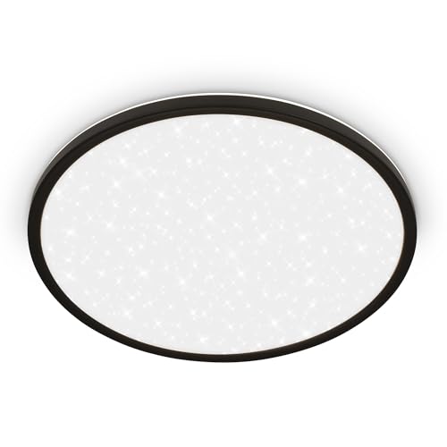 BRILONER - LED Panel with indirect Light, Starry Sky, Neutral White, Ceiling Light, LED Panels, Living Room, Lounge, Hallway, 37.5 x 4.5 cm, Black