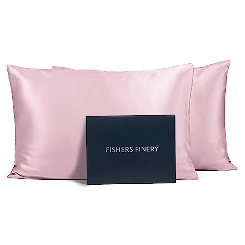 Fishers Finery 25mm 100% Pure Mulberry Silk Pillowcase (English Rose Queen 2 Pack)