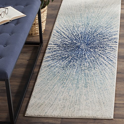 Safavieh Traditional Rug for Living Room, Dining Room, Bedroom - Evoke Collection, Short Pile, in Grey and Neutral, 60 x 240 cm
