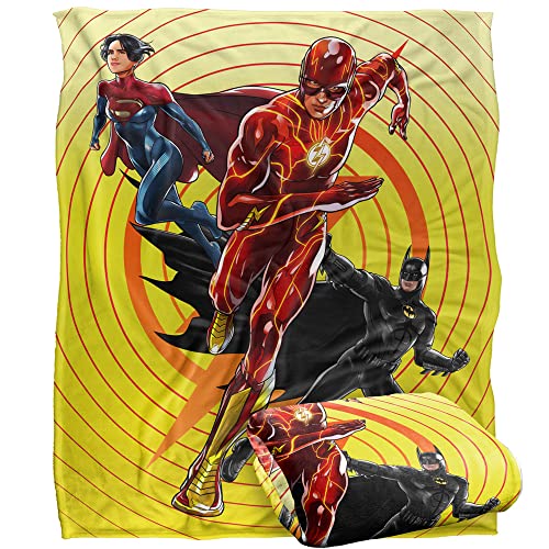 FLASH The Blanket, 152 x 127 cm Batman Supergirl Team Up Silky Touch Super Soft Throw Blanket