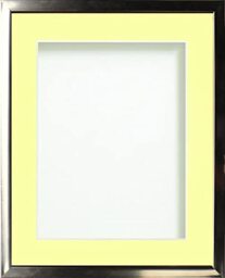 Frame Company Drayton Range Chrome Effect Photo Frame with Lemon Bon Bon Mount, 20x16 for image size A3