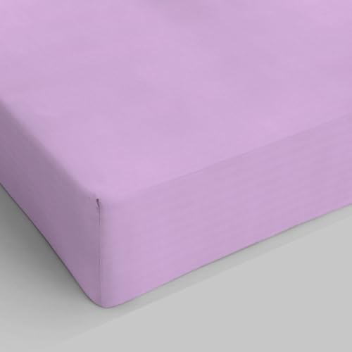 Sogni e Capricci Max Color Fitted Sheet with 25cm Corner, 100% Cotton, lillac, small double