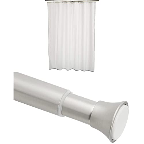 Amazon Basics Shower curtain rod and shower curtain