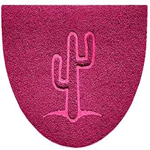 Nicoman Embossed Halfmoon Half Circle Door Mat Dirt-Trapper Jet-Washable Doormat 70x44cm (Pink, CACTUS Shape) - Use Indoor or Sheltered Outdoor