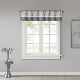 Madison Park Amherst Single Panel Faux Silk Rod Pocket Curtain with Privacy Lining for Living Room, Window Drapes for Bedroom and Dorm, 50x18, Grey