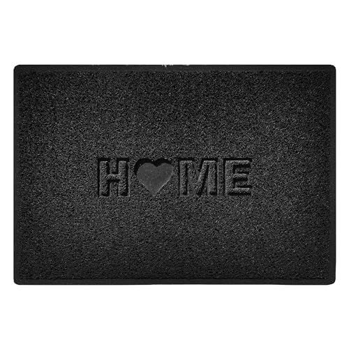 Nicoman LOVE at HOME Doormat 90x60cm -Elegant Black|Heavy Duty Non-Slip|Indoor/Outdoor|Entrance Barrier Dirt-Trapper Floor Mat|Home Patio Garden Conservatory Door Mat|Home Heart