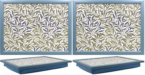 Lesser & Pavey Willow Bough Cushioned Lap Tray - Lovely Lap Trays With Padded Cushion, Perfect For Eating On The Sofa - Lap Trays For Eating Homes - William Morris (Pack of 2)