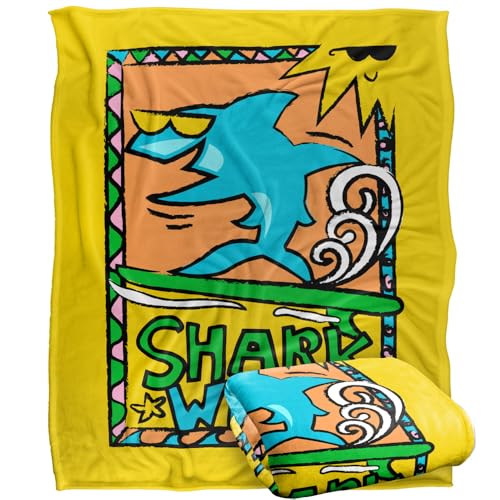 SHARK WEEK: TELEVISION SERIES Blanket, 152 x 127 cm Rad Surfing Shark Silky Touch Super Soft Throw Blanket