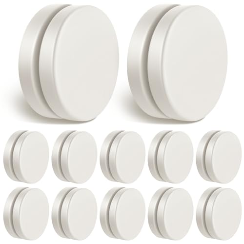 Jetec Shower Curtain Weights 0.6 Pounds Round Magnetic Drapery Weights Tablecloth Magnets Bottom No Sew Curtain Weights Waterproof Magnetic Curtain Weights for Shower Curtain(White, 12 Pairs)