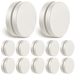 Jetec Shower Curtain Weights 0.6 Pounds Round Magnetic Drapery Weights Tablecloth Magnets Bottom No Sew Curtain Weights Waterproof Magnetic Curtain Weights for Shower Curtain(White, 12 Pairs)