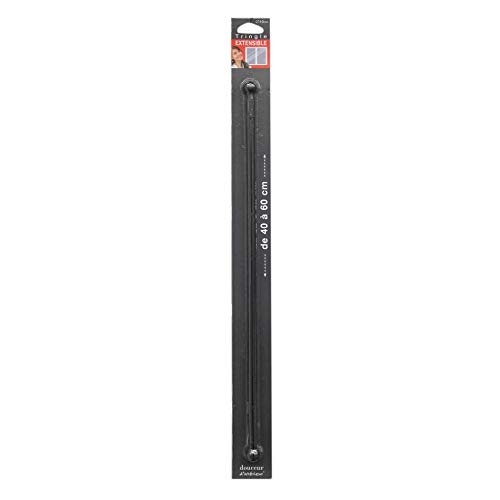 Douceur Interieur Bolla Decorative Extendable Curtain Rod 10 mm, Charcoal Grey, 40 60 cm