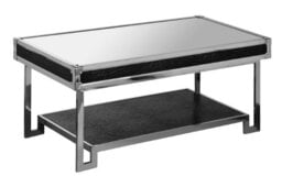 Premier Housewares Stainless Steel Mirror Coffee Table with Crocodile Effect Detail