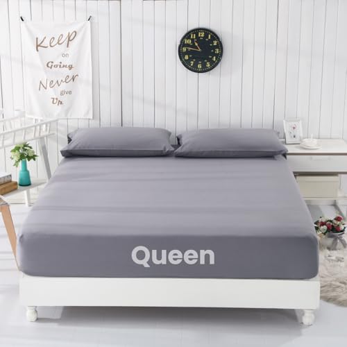 Grounding Sheet Queen, Organic Cotton + Silver Fiber, Fitted Bottom Sheets with 180 inch Grounding Wire, Earthing Mat for Better Sleep