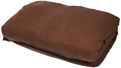 SUMG Jersey Fitted Sheet, Soft and Stretchy, 100% Cotton, Chocolate, 200 x 220 cm + 40 cm Cap Water Beds, Bed Bases Upholstery