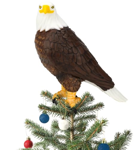 "Tree Buddees Bald Eagle Christmas Tree Topper - Large 10"" Patriotic Holiday Decoration Christmas in July"