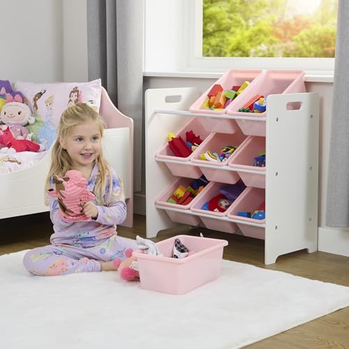 Liberty House Toys Kids 9 Bin Storage Unit - White & Pink