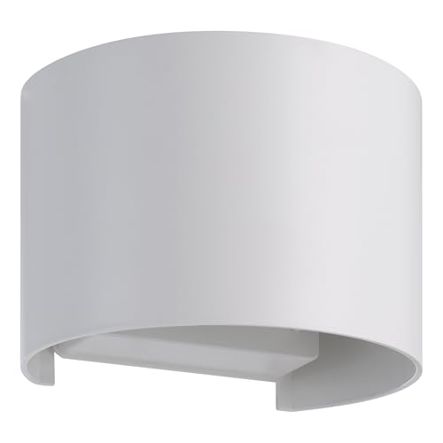 Eglo LED Wall Lamp Barcarola-E, Outdoor Mounted Light with Indirect Illumination, Semi-Circular Exterior Downlight, Black Plastic, Neutral White, IP44