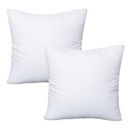 OKBA Throw Pillows Insert Set of 2, with 100% Cotton Cover, Bed and Couch - Indoor Hotel Decorative Pillows, 14x14 in White Pillows Inserts