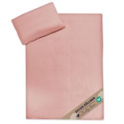 Julius Zöllner Muslin Children's Bed Linen 100 x 135 + 40 x 60 cm, 2-Piece Set Consisting of Duvet Cover and Pillowcase, 100% Cotton Muslin, with Zip, Standard 100 by Oeko-TEX, Dusty Rose