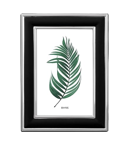 Inov8 Framing Tarnish Resistant Silver Plated Picture Frame - Silver Line/Black Design for 6x4 Inch (15x10cm) Photo