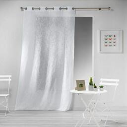 Douceur d'Intérieur Haltona Curtain with Eyelets Linen Effect Woven Haltona Polyester, White, 240 x 140 cm