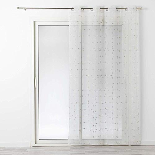 DOUCEUR D'INTERIEUR Eyelet Curtain 140 x 240 cm Dixie White/Gold