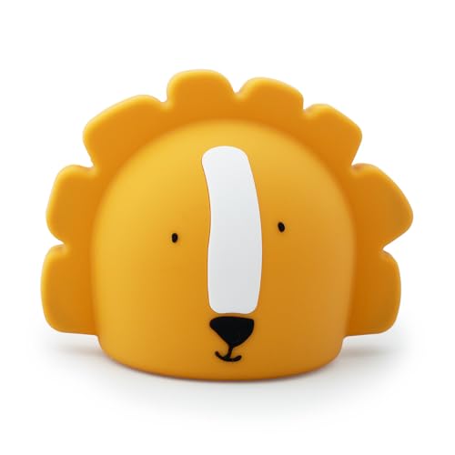 Trixie Night Light - Mr. Lion - Soft & Squishy Bedtime Companion - Rechargeable with Adjustable Brightness - Perfect for Kids’ Bedrooms, Yellow