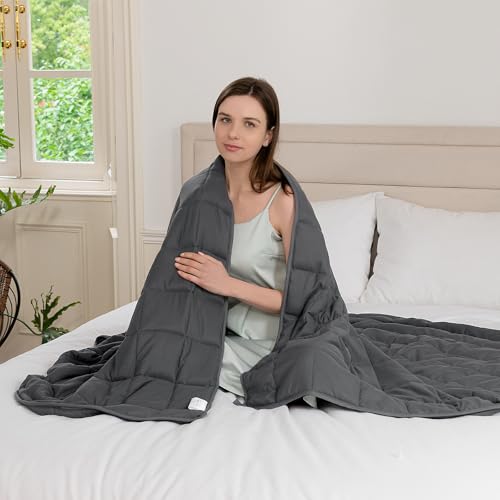 Good Nite Weighted Blanket Stress Relief Wellbeing Blanket Sensory Calming Relaxing Blankets for Adult (Grey, 6kg, 150x200cm)