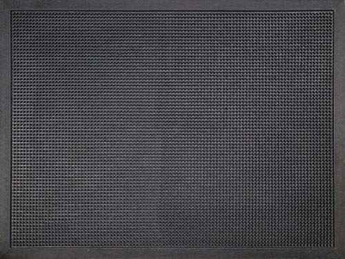 ID M51, Matt Light Door Mat Rubber Bristles Black 80 x 60 x 1.6 cm