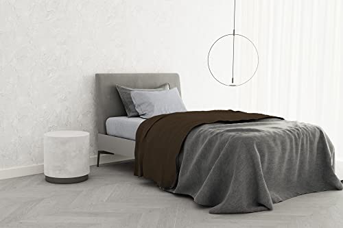Italian Bed Linen TRENDY CHIC 100% Cotton Bedding Set, Queen Size, Chocolate