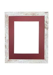 FRAMES BY POST H7 Picture Photo Frame Distressed White with Red Mount 30 x 24 Image Size 24 x 16 Inch Plastic Glass