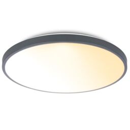 BRILONER - LED Ceiling Light with Remote Control, Dimmable, Decorative Cover, Warm White to Neutral White, LED Light, Ceiling Lights for Living Room, Ceiling Lights Bedroom, 38 X 6.5 cm, Anthracite
