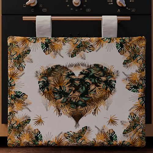 PETTI Artigiani Italiani - Oven Cover, Kitchen Oven Cover, Modern Digital Print Tropical 04, 100% Made in Italy