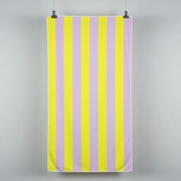 GC GAVENO CAVAILIA Stripe Beach Towels for Adults - Soft Microfibre Pool Towel, Lightweight, Highly Absorbent & Sand-Free - Travel Towel Quick Dry for Women & Men - (70 x 152 Cm) - Yellow