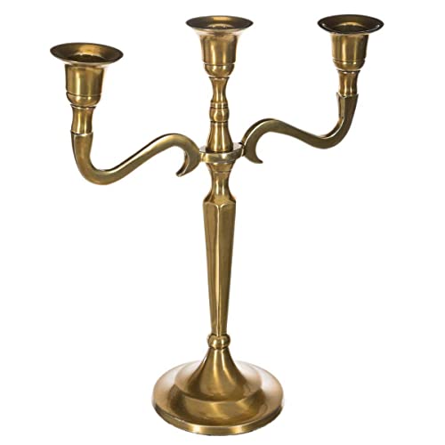 AC-Déco Candle Holder with 3 Heads, L 22.5 x H 27 cm, Gold