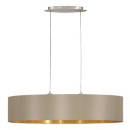 Eglo Maserlo 2-Flame Pendant Lamp, Matt Nickel Steel