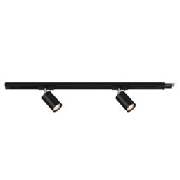 Briloner - Track Light, Rail Lighting Extension Kit, Dimmable 2X Adjustable GU10 Spotlights, Extendable, Ceiling Light Rail System, Spotlights, 0.75 m, Black