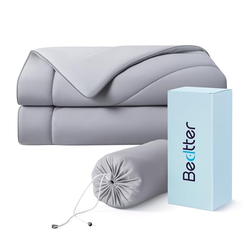 "Bedtter Cooling Blankets for Hot Sleepers - Summer Blanket Thin Lightweight Breathable Soft Double Side with Bag for Travel, Cooling Comforter for Couch Sofa, Keep Cool for Night Sweats (Grey 50""x60"""
