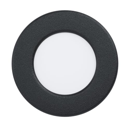 EGLO Fueva 5 LED Recessed Spotlight, Diameter 8.6 cm, Steel and Plastic Surface, LED Recessed Light Flat Low Installation Depth 26 mm, Warm White