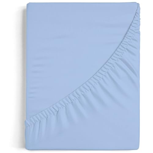 Burrito Blanco - Fitted Sheets 90 x 190/200 cm - Bed 90 cm 100% Cotton Fabric - Design A8 Blue