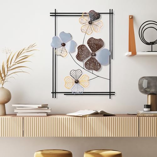 Handmade Decorative Metal Wall Accessory, 50 x 70 x 4 cm - 100% Metal, Unique Hand-Painted Design - Perfect for Home Decor & Art Lovers
